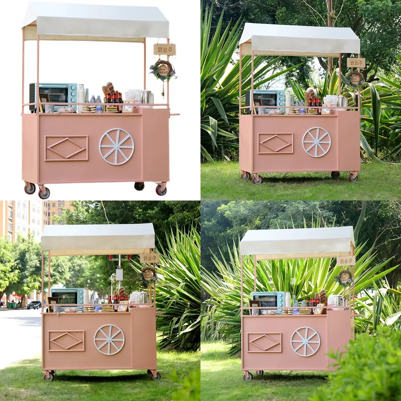 Snacks Food Stall - Carrito de Comida Móvil con Ruedas