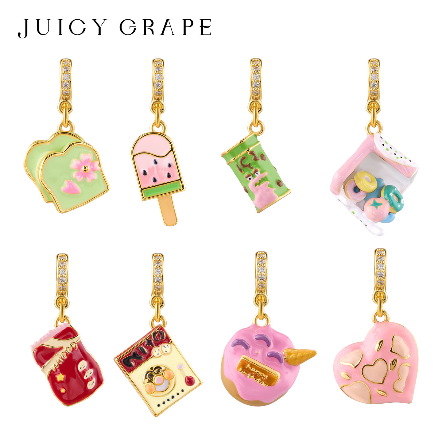 Food Snacks For Party - Colgantes de esmalte 3D con diseños