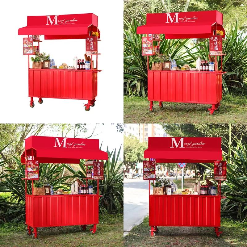 Snacks Food Stall - Carrito de Comida de Hierro Forjado,