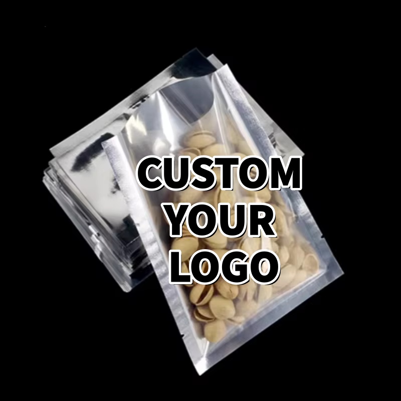 Food Snacks For Party - Paquete de 100 bolsas planas plateadas