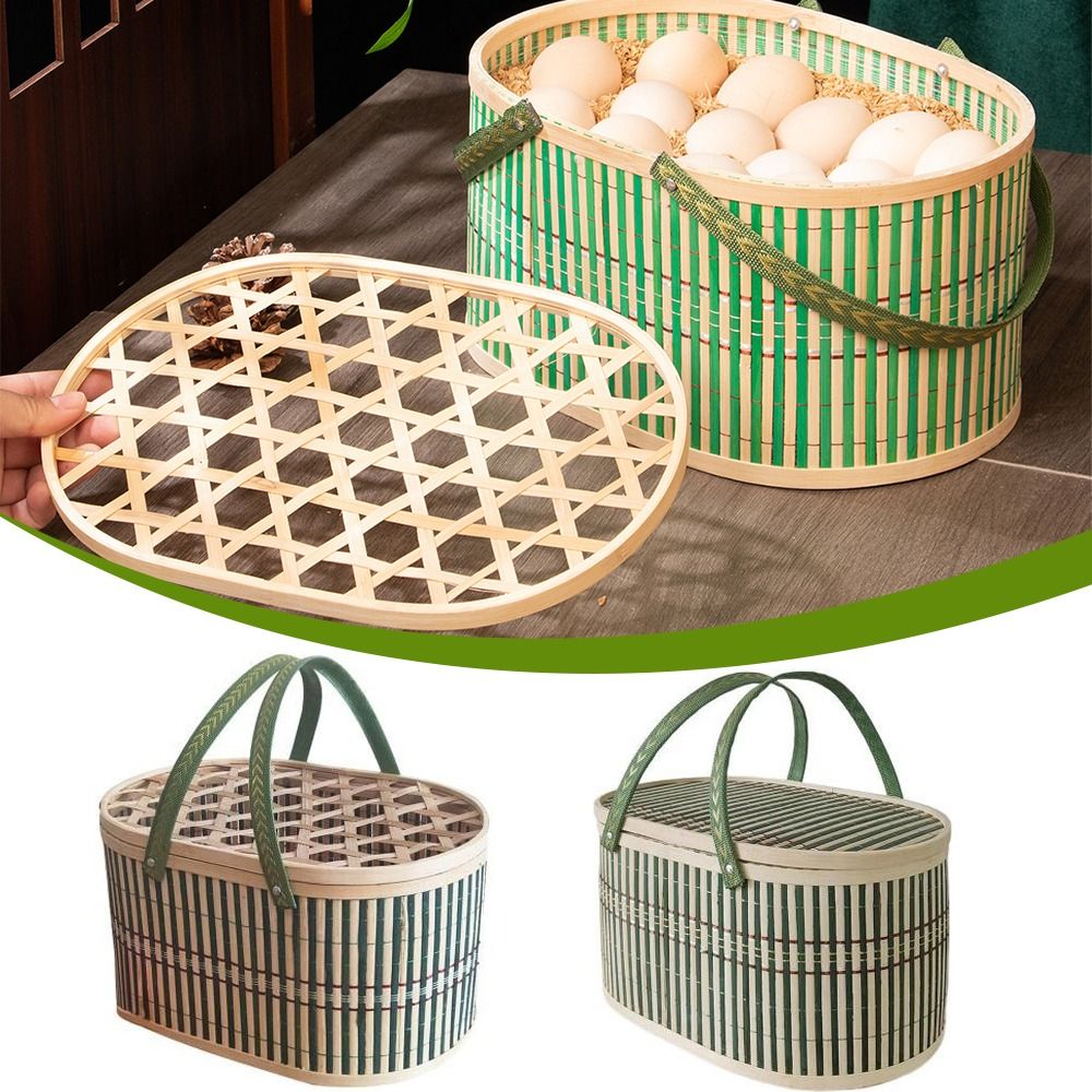 Cesta de bambú duradera hecha  - Food Snacks Basket reseña y precio