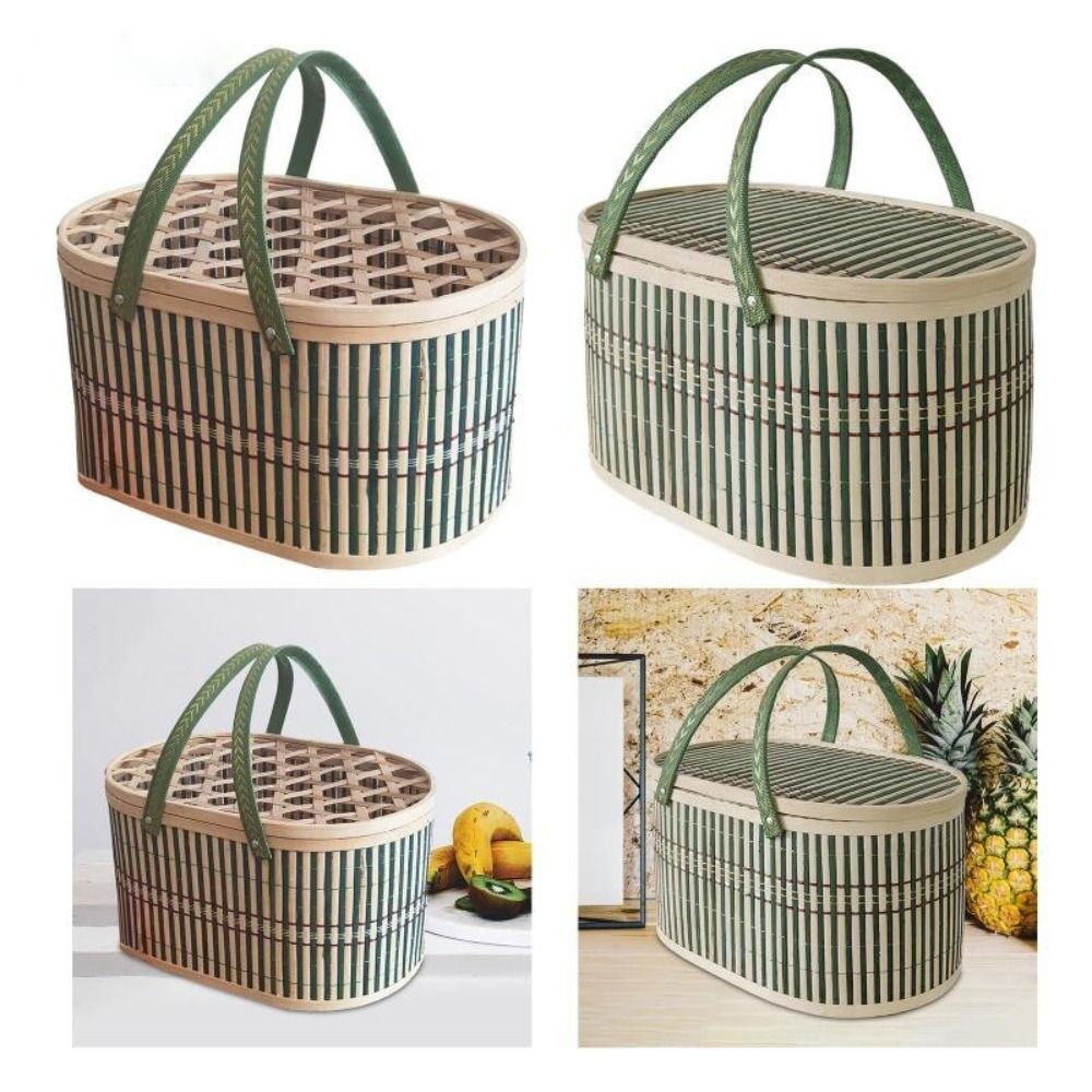 Cesta de bambú duradera hecha  - Food Snacks Basket reseña y precio