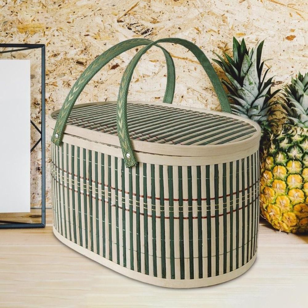 Cesta de bambú duradera hecha  - Food Snacks Basket reseña y precio