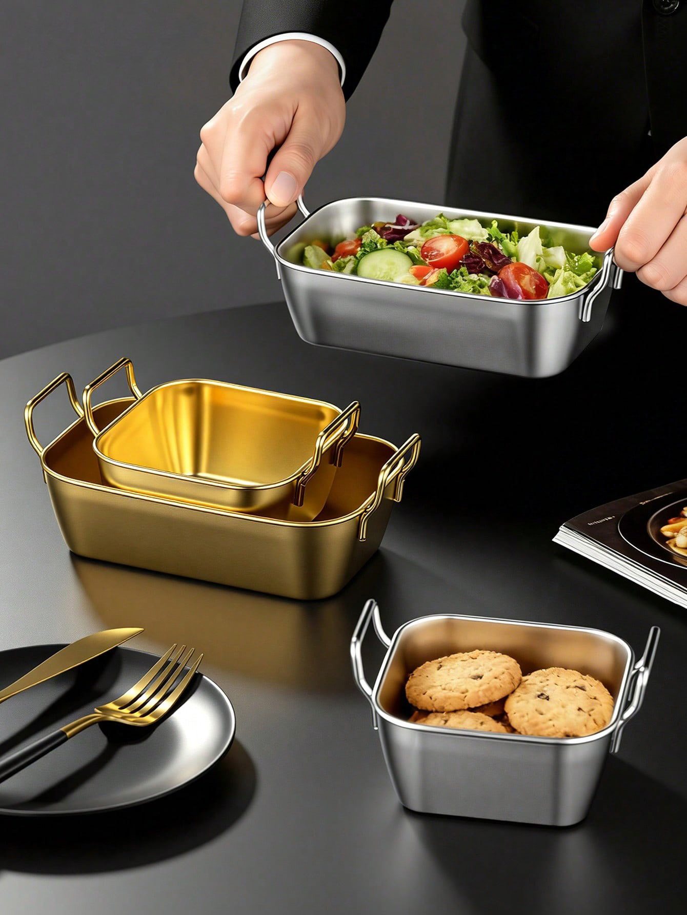 1 pieza de cesta de acero inox - Food Snacks Basket reseña y precio