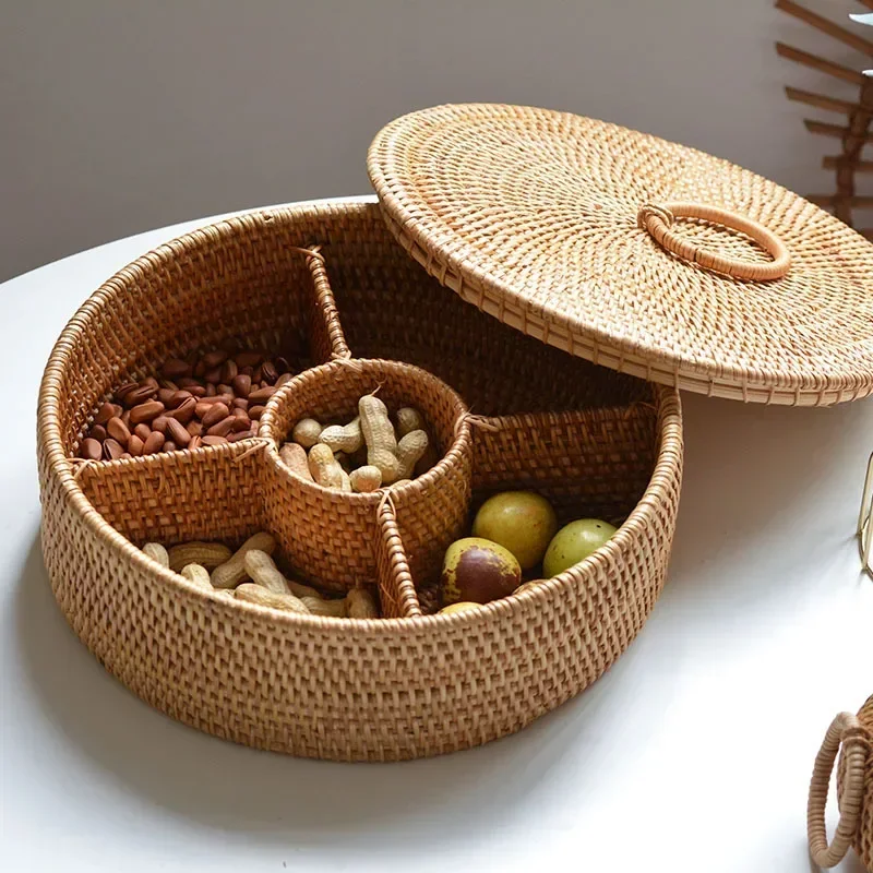 Caja de ratán natural con 5 co - Food Snacks Basket reseña y precio