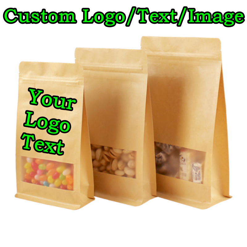 50 Bolsas de Papel Kraft 3D co - Logo Food Snack reseña y precio