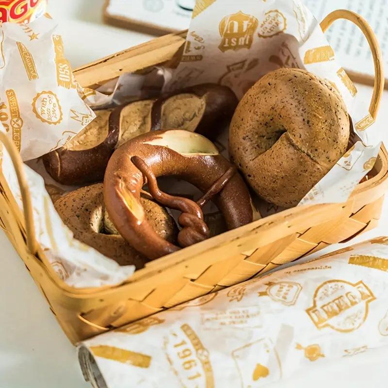 Papel encerado con estampado c - Food Snacks Basket reseña y precio
